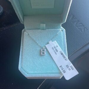 Isabella M. Sterling Silver Cubic Zirconia “B” Necklace